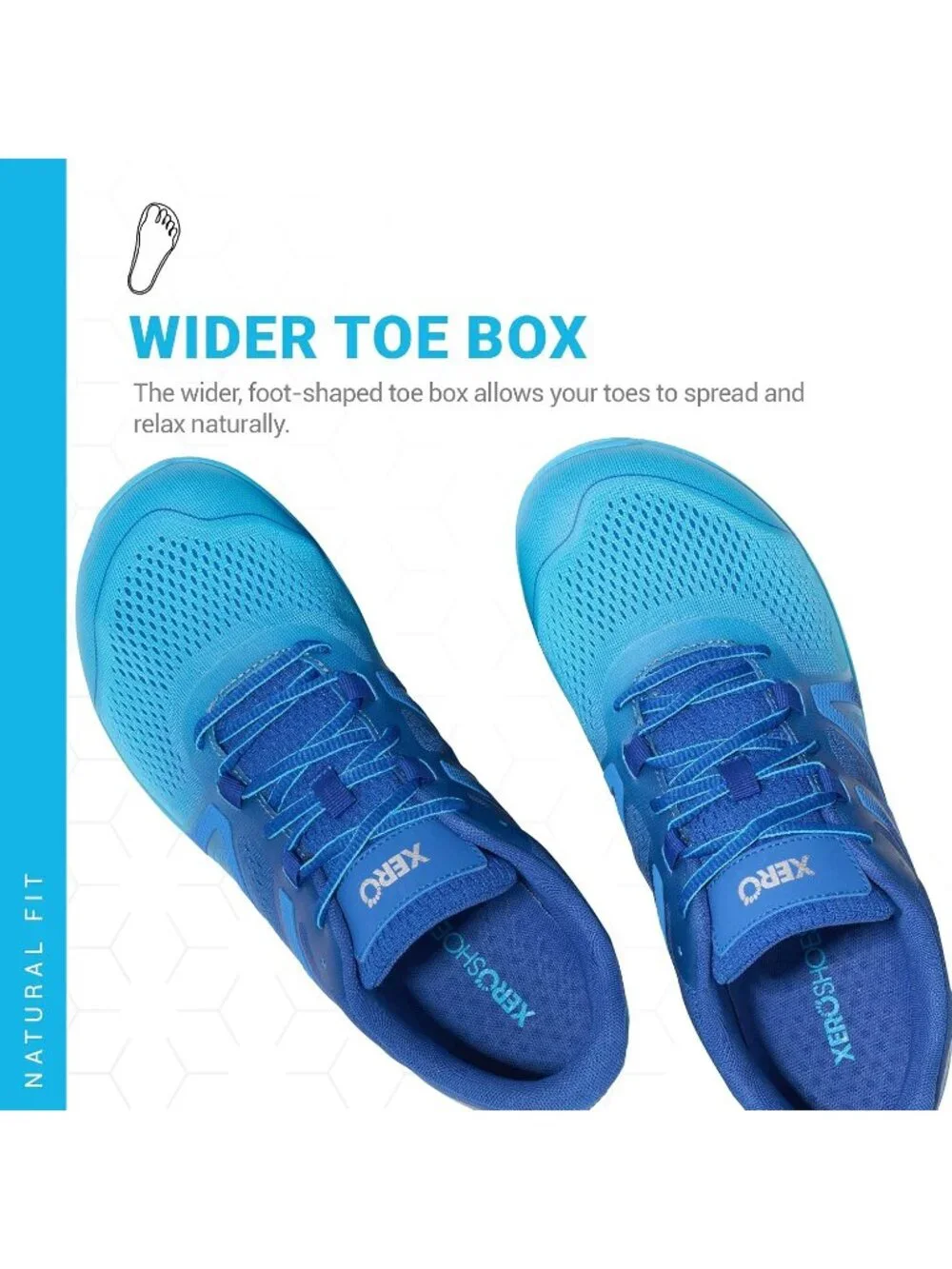 Xero Men's Blue Iolite Rubber Lightweight Lace Up Running Athletic Shoes